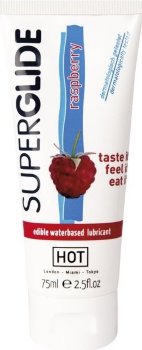 Съедобный лубрикант на водной основе с ароматом малины - 75 мл.