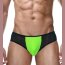 Черные трусы-бразилиана с лаймовой вставкой - Черные трусы-бразилиана с лаймовой вставкой