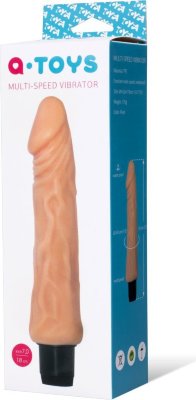 Телесный вибратор-реалистик с выраженной головкой - 18 см. Длина: 18 см. Диаметр: 4 см. Реалистичный экземпляр A-Toys с легкостью сможет стать для вас любовником или третьим \ \ нелишним\ \ в вашей сексуальной игре. У него есть все достоинства: хороший размер, мягкие рельефные венки, различный спектр режимов и приятный \ \ живой\ \ материал. Страна: Китай. Материал: термопластичный эластомер (TPE). Батарейки: 2 шт., тип AA.