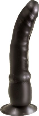 Чёрный фаллоимитатор на присоске - 19,3 см. Длина: 19.3 см. Диаметр: 3.5 см. Этот чёрный фаллоимитатор с подошвой-присоской и широкой бороздкой на расширяющемся книзу основании идеален как для вагинальных ласк, так и для анальных проникновений. Раздвигая тугие стеночки своей гладенькой головкой и рельефным тельцем из приятного на ощупь материала, он быстро доведёт ваше возбуждение до максимального уровня. Страна: Россия. Материал: поливинилхлорид (ПВХ, PVC).
