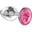 Малая серебристая анальная пробка Diamond Pink Sparkle Small с розовым кристаллом - 7 см. - Малая серебристая анальная пробка Diamond Pink Sparkle Small с розовым кристаллом - 7 см.