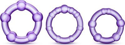 Набор из 3 фиолетовых эрекционных колец Stay Hard Beaded Cockrings Набор из 3 фиолетовых эрекционных колец Stay Hard Beaded Cockrings. Диаметр колец - 3,8, 3,3 и 3,1 см. Страна: Китай. Материал: термопластичный эластомер (TPE).