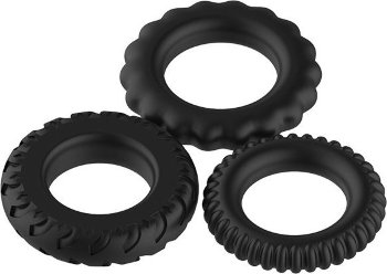 Набор из 3 рельефных эрекционных колец Sex Expert