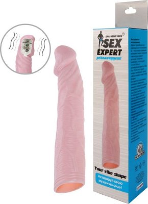 Телесная насадка с вибрацией Sex Expert - 18 см. Длина: 18 см. Диаметр: 2 см. Реалистичная насадка из мягкого и упругого материала, оборудована встроенной в головку вибропулей, для самых ярких ощущений в самом центре удовольствия женщины! Насадка легко надевается на эрегированный пенис, и способна увеличить его в длину и в диаметре. Страна: Китай. Материал: термопластичная резина (TPR). Батарейки: есть в комплекте.