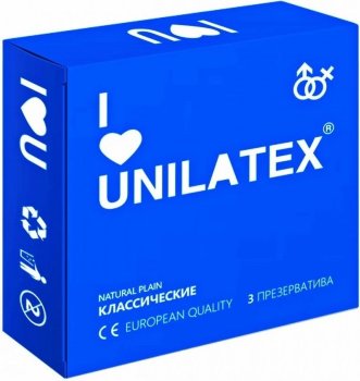 Классические презервативы Unilatex Natural Plain - 3 шт.