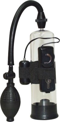 Вакуумная помпа с вибратором Длина: 19 см. Помпа – это особенная штучка! Только вставь в нее свой фаллос и начни откачивать воздух. Приятно тянет, томительные ощущения, как будто в нежных женских губках.. Откачай еще. И твой член распрямится, кровь толчками наполнит его.. Ты увидишь и почувствуешь, каким большим и полным он может быть. А потом, когда тебе будет казаться, что он готов взорваться, включи вибро… и взорвись в оргазме! А если делать это регулярно, он реально подрастет. Потому что – тренировка. Страна: Китай. Материал: пластик. Батарейки: 2 шт., тип AA.