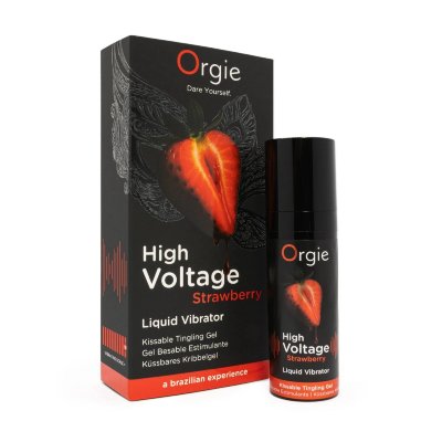 Жидкий вибратор Orgie High Voltage Strawberry - 15 мл. Этот гель для тех, кто хочет новых и острых ощущений. В его формуле — концентрированный экстракт акмеллы растения из амазонских джунглей, который дарит невероятное, мгновенное покалывание. Всего несколько секунд — и вы почувствуете, как кожа в интимных местах будто бы вибрирует, наполняясь жаром и чувственностью. А ещё он с нежным клубничным вкусом — не только мощный, но и вкусный. Теперь ваши ласки и поцелуи могут стать ещё слаще и игривее. Самая максимальная интенсивность 10 из 10. Капните немного геля на кожу, подождите 5–10 секунд — и готово! Ощущения нарастают постепенно, поэтому начинайте с небольшой дозы (1 капля), а потом решите, нужно ли больше. Важно: не наносите на повреждённую или раздражённую кожу. При любом дискомфорте сразу смойте гель. AQUA, GLYCERIN, POLYSORBATE 80, SORBITOL, ALOE BARBADENSIS LEAF JUICE, CARBOMER, AROMA, SODIUM SACCHARIN, SPILANTHES ACMELLA FLOWER EXTRACT, PROPYLENE GLYCOL, SODIUM BENZOATE, NIACINAMIDE, POTASSIUM SORBATE, AMINOMETHYL PROPANOL, BETA-CARYOPHYLLENE, BENZYL ALCOHOL, CITRIC ACID. Страна: Португалия. Объем: 15 мл.