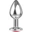 Большая серебристая анальная пробка Diamond Red Sparkle Large с красным кристаллом - 8 см. - Большая серебристая анальная пробка Diamond Red Sparkle Large с красным кристаллом - 8 см.