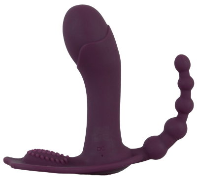 Фиолетовый вибратор для ношения в трусиках ARIVA RC Panty Vibrator Длина: 11.7 см. Интенсивный вибратор для трусиков ARIVA с помощью энергичных вибраций одновременно воздействует на вагину, клитор и промежность/анус. Тихий, незаметный и ненавязчивый, вы можете наслаждаться легким, шелковистым тройным вибратором в любое время и в любом месте в ваших трусиках. Три мощных моторчика распределяют вибрацию специально на все самые интимные зоны удовольствия. Всестороннее стимулирующее удовольствие, в котором ни одна точка не останется без внимания! Не менее 10 режимов вибрации предлагают множество вариантов незаметной тройной стимуляции и удобно управляются с помощью практичного пульта дистанционного управления. Благодаря радиусу действия в 10 метров им может управлять и ваш партнер. Идеально подходит для неожиданных игр вдвоем - дома и на отдыхе. Кроме того, вибрацией можно управлять прямо на игрушке одним нажатием кнопки. Изготовленный из тончайшего силикона шелковистый стержень с пухлой головкой легко вводится. Мягкая ворсистая подушечка ласкает клитор. Гибкий стимулятор в виде пули разного диаметра ублажает анальную зону. Вибратор в трусиках гибко подстраивается под тело и повторяет каждое движение. Это означает, что тройная вибрация всегда ощущается интенсивно - как внутри, так и снаружи. Тройное удовольствие, которое можно получить везде! Длина вагинального отростка - 10 см, диаметр - 3,2 см. Длина анального хвоста - 7,5 см, диаметр - 1,6 см. Страна: Китай. Материал: силикон. Батарейки: встроенный аккумулятор.