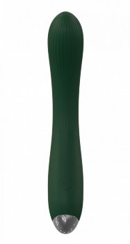 Зеленый гибкий силиконовый вибратор - 20,5 см.