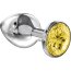 Малая серебристая анальная пробка Diamond Yellow Sparkle Small с жёлтым кристаллом - 7 см. - Малая серебристая анальная пробка Diamond Yellow Sparkle Small с жёлтым кристаллом - 7 см.