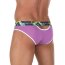 Сиреневые мужские трусы-слипы с пикантными вырезами под поясом - Сиреневые мужские трусы-слипы с пикантными вырезами под поясом