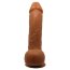 Коричневый гибкий фаллоимитатор на присоске Johnson - 23,2 см. - Коричневый гибкий фаллоимитатор на присоске Johnson - 23,2 см.