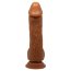 Коричневый гибкий фаллоимитатор на присоске Johnson - 23,2 см. - Коричневый гибкий фаллоимитатор на присоске Johnson - 23,2 см.