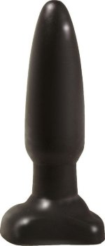 Чёрная анальная пробка с гладкой поверхностью - 18 см.