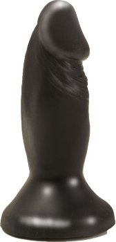 Чёрный анальный фаллос с ограничительным основанием - 12 см.