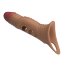 Карамельная удлиняющая насадка на пенис с вибрацией - Карамельная удлиняющая насадка на пенис с вибрацией