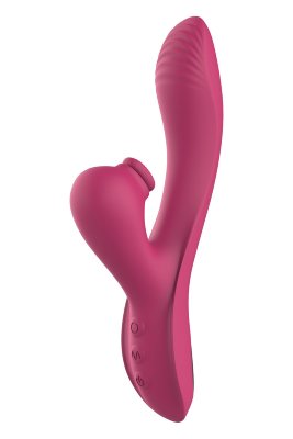 Розовый вибратор-кролик Dual G-Spot Vibe - 22,5 см. Длина: 22.5 см. Диаметр: 3.6 см. Розовый вибратор-кролик Dual G-Spot Vibe. 4 ритма вибрации и 3 скорости. 7 режимов таппинга у клиторального стимулятора. Вибратор разработан для двойной стимуляции - точки G внутри и клитора снаружи. Страна: Китай. Материал: силикон. Батарейки: встроенный аккумулятор.
