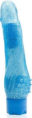 Голубой водонепроницаемый вибратор JELLY JOY ROUGH RIDGES MULTISPEED VIBE - 18 см. Длина: 18 см. Диаметр: 4 см. Голубой водонепроницаемый вибратор JELLY JOY ROUGH RIDGES MULTISPEED VIBE. Страна: Китай. Материал: поливинилхлорид (ПВХ, PVC). Батарейки: 2 шт., тип AA.
