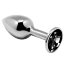 Серебристая анальная втулка с черным кристаллом Mini Metal Butt Plug Size M - 8 см. - Серебристая анальная втулка с черным кристаллом Mini Metal Butt Plug Size M - 8 см.