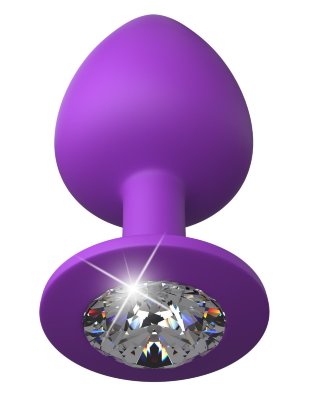 Фиолетовая анальная пробка со стразом Her Little Gem Large Plug - 9,5 см. Длина: 9.5 см. Диаметр: 4.45 см. Her Little Gem Large Plug - то, что нужно ценителям сдержанных анальных ласк. Шелковисто-гладкий, классической каплевидной формы этот анальный плаг со стразом обеспечивает комфортное введение и небольшое заполнение, и подготовку к анальной стимуляции. Благодаря тонкой ножке пробки она удобно удерживается в анусе, а широкая круглая основа препятствует проскальзыванию внутрь. Рабочая длина - 8,9 см. Страна: Китай. Материал: силикон.