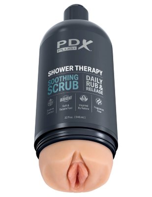 Телесный мастурбатор-вагина Shower Therapy Soothing Scrub Мастурбация выходит на новый уровень, незаметный и такой очевидный одновременно! Shower Therapy — мастурбатор в виде флакона шампуня, созданной специально для таких изысканных джентльменов, как вы. Разработанный с учетом персональной конфиденциальности, мастурбатор для душа Shower Therapy имитирует внешний вид обычного флакона шампуня, поэтому он легко впишется в любую обстановку ванной комнаты, не оставляя и следа подозрений. Внутренний рельеф имеет детализированную текстуру и невероятные ребрышки и пупырышки для взрывных оргазмов. Изготовленный из фирменного материала Fanta Flesh, мастурбатор для душа Shower Therapy выглядит реалистично и ощущается как настоящая живая плоть! Хотите попробовать стимуляцию без помощи рук? Хотите попробовать разные углы и позиции? Прикрутите мощную регулируемую присоску и расположите практически на любой плоской гладкой поверхности. • Откройте или закройте крышку, чтобы контролировать уровень вакуума. • Присоска (в комплекте) прикрепляется к большинству поверхностей и регулируется для развлечения без помощи рук. • Реалистичные детали рукава дарят невероятно яркие ощущения! Очистка не составит труда с помощью антибактериального чистящего средства и теплой воды. Рукав легко вынимается, а сквозной дизайн еще больше облегчает чистку. Прежде чем снова вставить рукав, дайте ему высохнуть. Длина внутреннего тоннеля - 17,8 см. Страна: Китай. Материал: термопластичная резина (TPR).