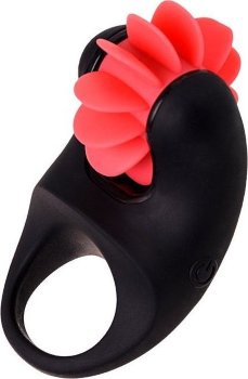 Чёрно-красное эрекционное виброкольцо Erotist