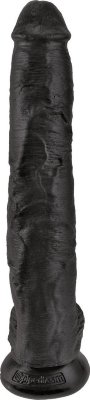 Чёрный фаллоимитатор-гигант 14 Cock with Balls - 37,5 см. Длина: 37.5 см. Диаметр: 6 см. Фаллоимитатор - один из самых распространенных и популярных эротических орудий в мире. Согласно статистике, он точно есть у каждой третьей пары в спальне. А это, значит, что тебе давно попробовать что-то новенькое и приобрести, например, этот фаллоимитатор-гигант чёрного цвета из ПВХ с вздутыми венами и мощной фиксацией из-за присоски, которая отлично держится на любой гладкой поверхности. Рабочая длина - 30,5 см. Страна: США. Материал: поливинилхлорид (ПВХ, PVC).