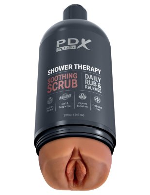 Мастурбатор-вагина цвета карамели Shower Therapy Soothing Scrub Мастурбация выходит на новый уровень, незаметный и такой очевидный одновременно! Shower Therapy — мастурбатор в виде флакона шампуня, созданной специально для таких изысканных джентльменов, как вы. Разработанный с учетом персональной конфиденциальности, мастурбатор для душа Shower Therapy имитирует внешний вид обычного флакона шампуня, поэтому он легко впишется в любую обстановку ванной комнаты, не оставляя и следа подозрений. Внутренний рельеф имеет детализированную текстуру и невероятные ребрышки и пупырышки для взрывных оргазмов. Изготовленный из фирменного материала Fanta Flesh, мастурбатор для душа Shower Therapy выглядит реалистично и ощущается как настоящая живая плоть! Хотите попробовать стимуляцию без помощи рук? Хотите попробовать разные углы и позиции? Прикрутите мощную регулируемую присоску и расположите практически на любой плоской гладкой поверхности. • Откройте или закройте крышку, чтобы контролировать уровень вакуума. • Присоска (в комплекте) прикрепляется к большинству поверхностей и регулируется для развлечения без помощи рук. • Реалистичные детали рукава дарят невероятно яркие ощущения! Очистка не составит труда с помощью антибактериального чистящего средства и теплой воды. Рукав легко вынимается, а сквозной дизайн еще больше облегчает чистку. Прежде чем снова вставить рукав, дайте ему высохнуть. Длина внутреннего тоннеля - 17,8 см. Страна: Китай. Материал: термопластичная резина (TPR).