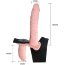 Женский страпон на эластичных ремешках с вибрацией и вагинальной пробкой - 18 см. - Женский страпон на эластичных ремешках с вибрацией и вагинальной пробкой - 18 см.