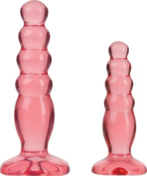 Набор из двух розовых анальных втулок Crystal Jellies Anal Trainer Kit