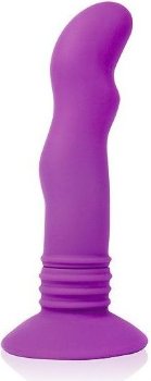 Фиолетовый вибромассажер Cosmo на присоске - 12 см.