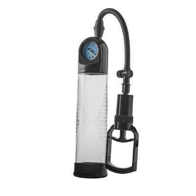 Прозрачная вакуумная помпа с манометром Deluxe Penis Pump Диаметр: 5.9 см. Улучшите свою эрекцию и производительность с помощью этой роскошной помпы для пениса с измерителем давления. Вакуум также помогает получить и поддерживать эрекцию в случае эректильной дисфункции. Ручное управление рычагом с быстродействующим клапаном. Прозрачный цилиндр с маркировкой размера. В комплекте эрекционное кольцо и уплотнитель-вагина. Длина колбы - 20 см. Страна: Китай. Материал: анодированный пластик, TPE.