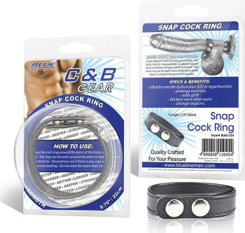 Кольцо на пенис SNAP COCK RING из искусственной кожи на клепках