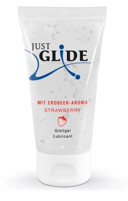 Лубрикант на водной основе Just Glide Strawberry с ароматом клубники - 50 мл. Лубрикант на водной основе Just Glide с ароматом клубники. Нанесите на желаемые части тела для большего удовольствия во время секса. Подходит для использования с латексными презервативами и секс-игрушками. Aqua, Glycerin, Hydroxyethylcellulose, Aroma, Phenoxyethanol, Hydroxypropyl Guar Hydroxypropyltrimonium Chloride, Ethylhexylglycerin, Citric Acid. Страна: Германия. Объем: 50 мл.