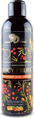 Интимный гель на водной основе JUICY FRUIT с ароматом фруктов - 200 мл. Интимный гель лубрикант JUICY FRUIT увлажняет, тонизирует, стимулирует и обостряет чувствительность интимных мест. Подходит обоим партнерам. Оберегает от раздражения. Универсальный гель на водной основе можно использовать для различных прелюдий. Отлично подойдет для легкого массажа эрогенных зон. Натуральные вещества и экстракты, содержащиеся в геле помогут нормализовать кровообращение, снять усталость, улучшить эмоциональный фон и почувствовать бодрость и прилив сил. Идеально увлажняет кожу интимных зон, повышая комфортность интимных отношений. наносится тонким слоем на интимную зону при необходимости. Страна: Россия. Объем: 100 мл.
