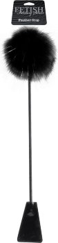 Черный стек Feather Crop с пуховкой на конце - 53,3 см.