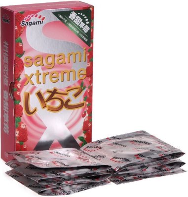 Презервативы Sagami Xtreme Strawberry c ароматом клубники - 10 шт. Длина: 19 см. Упаковка из 10 ультратонких презервативов из натурального латекса с дополнительной смазкой и клубничным ароматом. Восхитительный освежающий клубничный аромат создает совершенно новую чувственную атмосферу и дает Вам более интенсивное удовольствие, вызванное гладкими шелковистыми ощущениями. Ультратонкая толщина стенок этих презервативов позволяет лучше чувствовать партнера, при этом соответствует самым высоким стандартам безопасности. Толщина стенки - 0,04 мм. Номинальная ширина - 52 мм. В упаковке - 10 шт. - Регистрационное удостоверение РФ: ФСЗ 2010/05996 - Дата регистрации медицинского изделия: 05.02.2010 г. - Срок действия регистрационного удостоверения: бессрочно - Представитель изготовителя медицинского изделия: - - Номер модели: 69666. Страна: Япония. Материал: латекс. Объем: 10 шт.