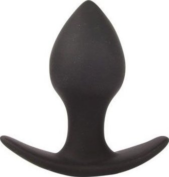 Чёрная анальная пробка с широким основанием Sex Expert - 8 см.