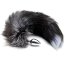 Серебристая анальная пробка с темным лисьим хвостом Black White Fox Tail Size S - Серебристая анальная пробка с темным лисьим хвостом Black White Fox Tail Size S