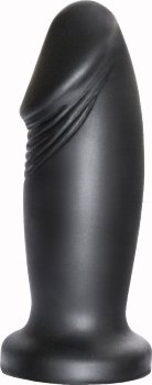 Чёрный анальный плаг фаллической формы - 13,7 см.