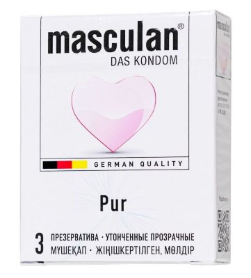 Супертонкие презервативы Masculan Pur - 3 шт. Длина: 18.5 см. Masculan Pur – супертонкие презервативы, поднимающие уровень естественных ощущений на максимум. Латексная стенка на 20% тоньше, чем у классических, и не влияет на эффективность защиты, сохраняя прочность, плотность и непроницаемость презерватива для инфекций. Дополнительное количество смазки повышает комфорт полового акта. Нежная поверхность воссоздает естественные ощущения кожи, увеличивая наслаждение обоих партнеров. Masculan – это презервативы премиум-класса, разработанные в Германии с соблюдением высочайших стандартов качества и дизайна. Немецкое производство, высококачественное сырье, и электронное 6 ступенчатое тестирование каждого презерватива обеспечивают безопасность и надежность. Невидимые тонкие презервативы с розовым оттенком. Приятный легкий аромат. 100% натуральный каучуковый латекс. Цилиндрическая форма с накопителем. Гипоаллергенная силиконовая смазка премиум-качества. В упаковке - 3 шт. Номинальная ширина - 53 мм. Толщина стенки - 0,05 мм. - Регистрационное удостоверение РФ: ФСЗ 2011/09465 - Дата регистрации медицинского изделия: 19.08.2024 г. - Срок действия регистрационного удостоверения: бессрочно - Представитель изготовителя медицинского изделия: ООО «ВАРИАНТ», 195277, г. Санкт-Петербург, ул. Коммуны, д.67, литера Х. Страна: Германия. Материал: латекс. Объем: 3 шт.