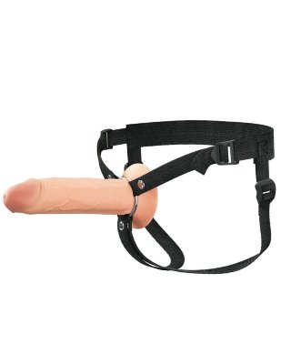 Полый страпон на ремнях 8’’ Hollow Silicone Strap-on Диаметр: 5.1 см. Познакомьтесь с Hollow Silicone Strap-on, которые перевернут ваше представление о полых страпонах. Эти инновационные девайсы объединяют комфорт, функциональность и эстетичный дизайн, чтобы подарить незабываемый опыт. Что делает их уникальными? Эргономичный дизайн: Благодаря двухслойной конструкции из Elite Silicone, страпон мягкий и комфортный снаружи, но достаточно упругий внутри поддержки для активных действий. Подходит для разных целей: Идеальное решение для людей с эректильной дисфункцией или беспокойством об эрекции. Полая конструкция удобно обхватывает половой член, добавляя длину и объем, чтобы вы чувствовали себя уверенно. Максимальный комфорт: Мягкая и нежная головка обеспечивает легкое и приятное использование, а гибкая основа плотно прилегает к телу для естественного ощущения. Надежная фиксация: Премиальные нейлоновые ремни - гладкие на ощупь и надежно удерживают страпон на месте, независимо от интенсивности. Идеальный размер: Длина делает Hollow Silicone Strap-on универсальным выбором, который понравится обоим партнерам. Рабочая длина - 20,3 см. Страна: Китай. Материал: силикон.