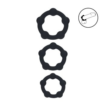 Набор из 3 эрекционных колец Beaded Silicone Cockring Set
