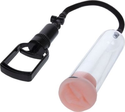 Вакуумная помпа со сменными насадками - 19 см. Длина: 19 см. Диаметр: 5.5 см. Удобная и функциональная вакуумная помпа – секс-игрушка, которую можно смело рекомендовать всем мужчинам, без исключения. Она позволит как следует поработать над своими интимными размерами. Да и просто привести ваш ствол в состояние боевой готовности. В комплекте идут три черные уплотнительные насадки с различным диаметром входного отверстия. Для того, чтобы сделать использование помпы еще более пикантным и возбуждающим, эта модель дополнена реалистичной насадкой, имитирующей соблазнительные нежные половые губки. Страна: Китай. Материал: анодированный пластик (ABS).