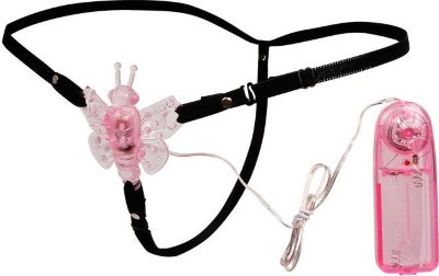 Вибростимулятор клитора на трусиках Длина: 8.3 см. Для тех, кто хочет невероятных ощущений. Маленькая бабочка с помощью ремешков крепится к телу и нежно ласкает ваш клитор. Уровень вибрации можно регулировать по своему желанию, для получения максимального удовольствия. Размеры бабочки - 8,3 х 6,5 см. Страна: Китай. Материал: термопластичная резина (TPR). Батарейки: 2 шт., тип AA.