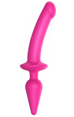 Ярко-розовый двусторонний фаллоимитатор Switch Plug-In Semi-Realistic Size L Коллекция двусторонних фаллоимитаторов Switch разработана для тех, кто любит экспериментировать и пробывать что-то необычное. Двухсторонняя секс-игрушка соединяет в себе фаллоимитатор и анальную пробку. Такой предмет подойдет как для сольных игр, так и для расширения границ в паре. Особенности: • Водонепроницаемый • Безопасный жидкий силикон • Дизайн 2 в 1: фаллоимитатор и пробка • Мягкий и гибкий • Легко моется • В коробке: мешочек для хранения + руководство пользователя • Используйте со смазкой на водной основе. Длина вагинальной части - 15,5 см, диаметр - 3,4 см. Длина анальной части - 9,4 см, диаметр - 4,5 см. Страна: Франция. Материал: силикон.