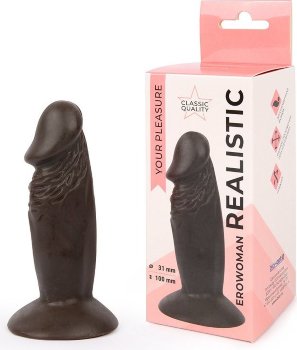 Реалистичный коричневый анальный фаллоимитатор Erowoman на присоске
