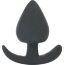 Черная каплевидная анальная силиконовая пробка с ограничителем - 8 см. - Черная каплевидная анальная силиконовая пробка с ограничителем - 8 см.