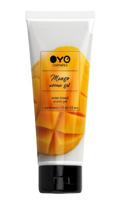 Лубрикант на водной основе OYO Aroma Gel Mango с ароматом манго - 75 мл. Лубрикант на водной основе OYO Aroma Gel Mango с ароматом манго. Возбуждающий аромат, отличное скольжение. Не оставляет пятен на белье, не липнет. Совместим с презервативами и секс-игрушками. вода, глицерин, полиэтиленглюколь, сабовакс, elh40l, гидрокиэтилцеллюлоза, феноксиэтанол, этилгексиглицерин, пантенол, ароматизатор. Страна: Великобритания. Объем: 75 мл.